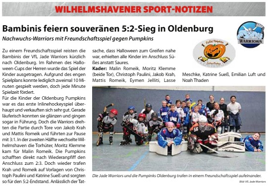 Zeitungsartikel: Ausgabe Jadesport November 📰