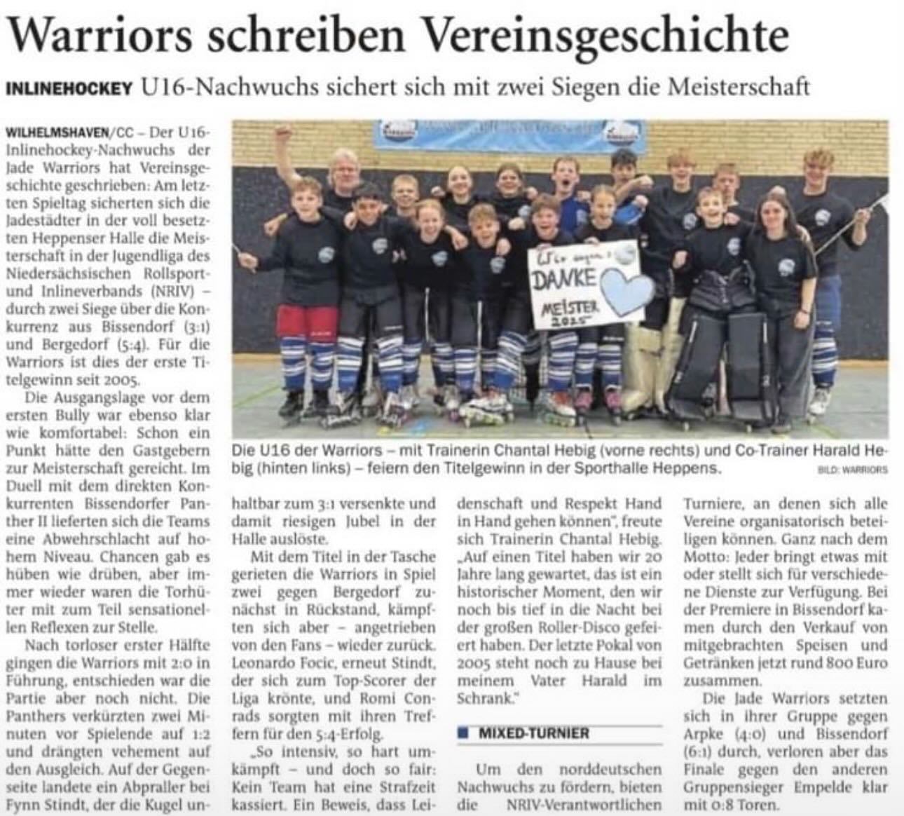 Artikel aus der Wilhelmshavener Zeitung 📰
