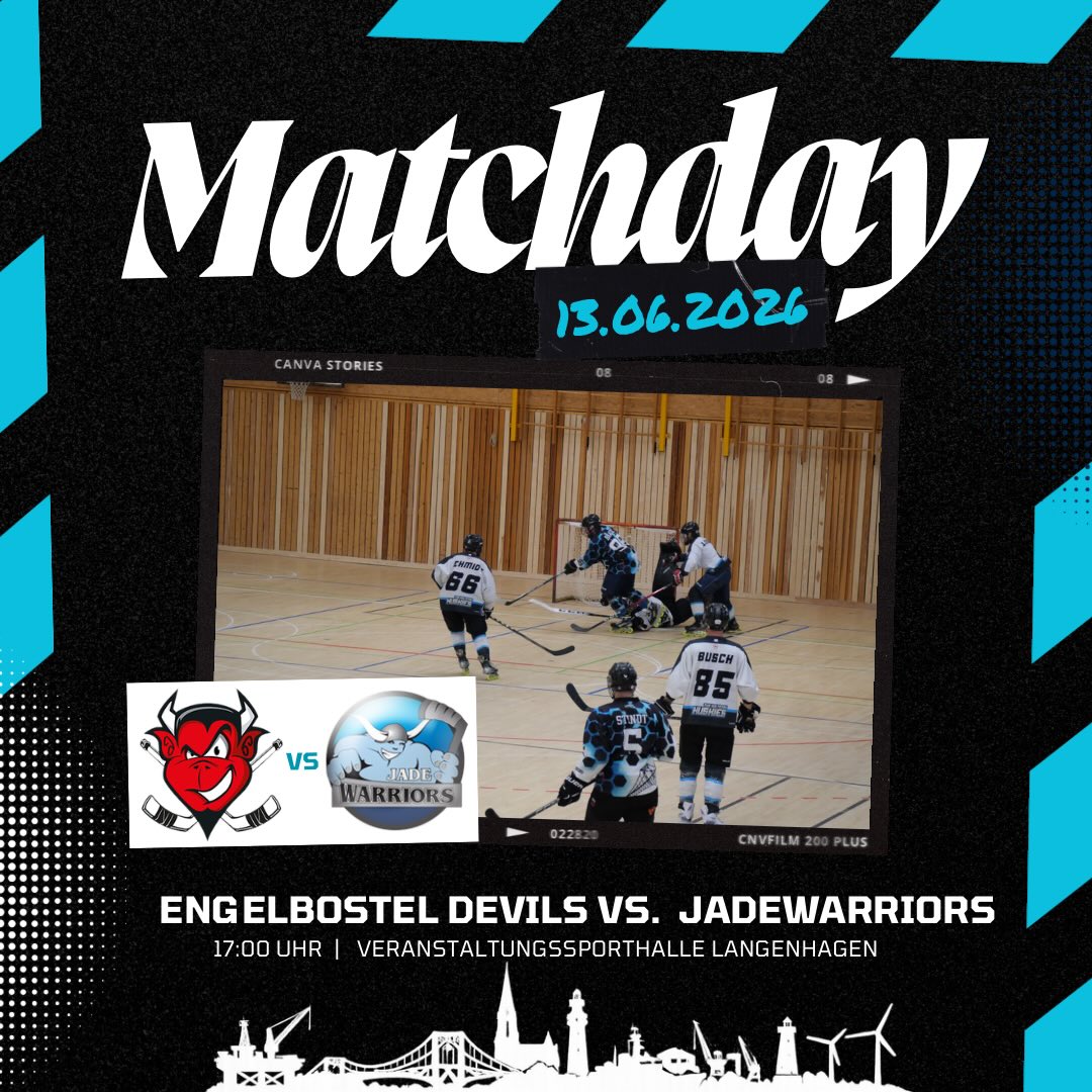 🏒 MATCHDAY! 🏒

Nach dem überzeugenden 26:8 - Auswärtssieg in Bremerhaven geht es für uns am 13.06.2026 direkt mit der nächsten großen Herausforderung weiter!

In der Veranstaltungssporthalle Langenhagen wartet mit den Engelbostel Devils kein geringerer Gegner als der aktuelle Tabellenführer auf uns. Die Devils sind in dieser Saison noch ungeschlagen und haben bislang jedem Gegner ihre Klasse gezeigt.

Doch auch wir reisen mit breiter Brust an. Der deutliche Erfolg in Bremerhaven hat gezeigt, dass die Warriors offensiv in guter Form sind und als Team immer besser zusammenfinden. Jetzt wollen wir den Schwung mitnehmen und dem Spitzenreiter alles abverlangen.

Wir freuen uns auf ein intensives Duell und jede Unterstützung von den Rängen!

📅 13.06.2026
⏰ 17:00 Uhr
📍 Veranstaltungssporthalle Langenhagen

📸 @hanna_nck
